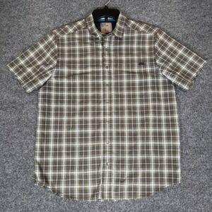 5.11 Tactical Plaid Shirt Short Sleeve Snap Button Casual Work Shirt Mens Medium